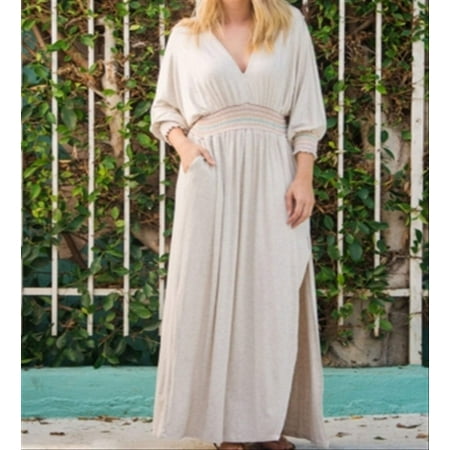 wanderlux-womens-long-sleeve-maxi-v-neck-smocked-dress-gray
