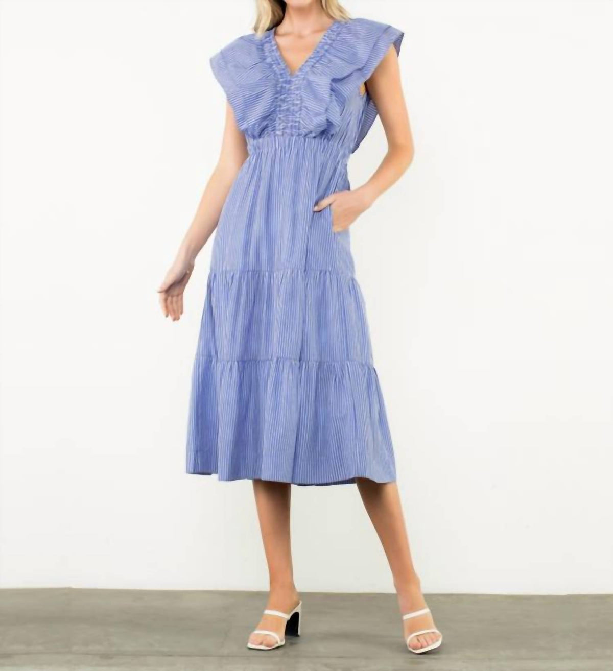 Thml - Striped Flutter Maxi Dress