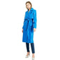 Women's Faux Leather Trench Coat - Blue