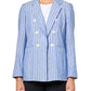 Anne Klein Stripe Faux Double Breasted Blazer