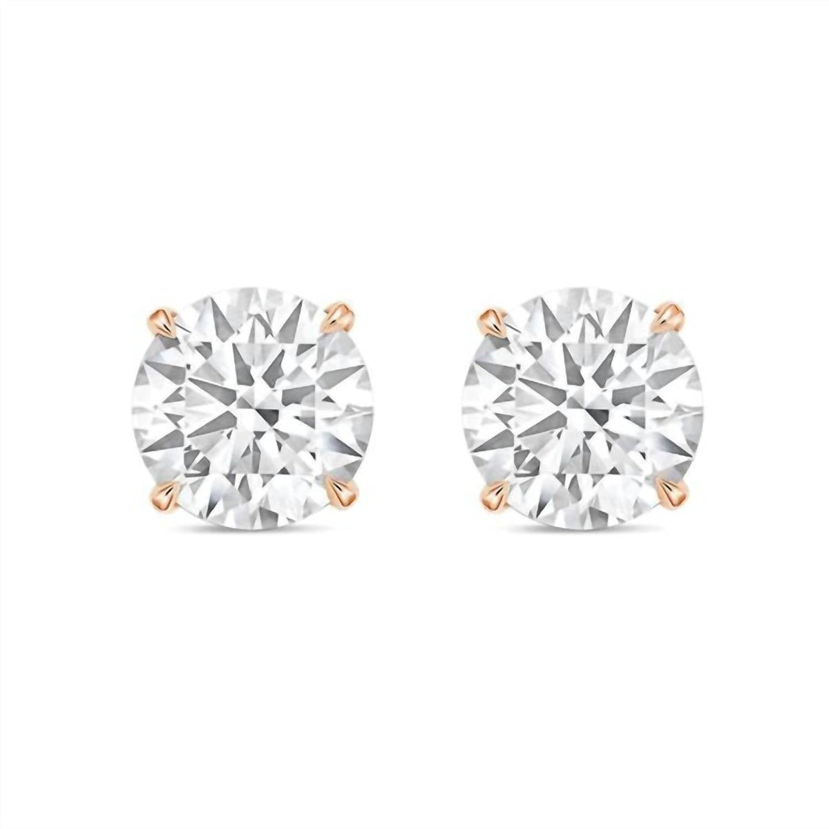 Diana M Jewels - 6.00 Cts Round Lab Grown Stud Earrings
