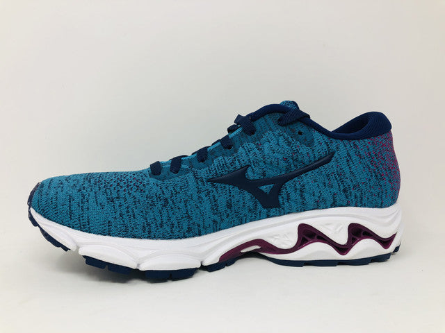 Mizuno Women's Wave Inspire 16 WAVEKNIT Running Shoe Enamel/Blue Size 6.5 B(M) US