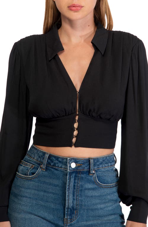 AFRM Lauretta Crop Top in Noir, Size Small