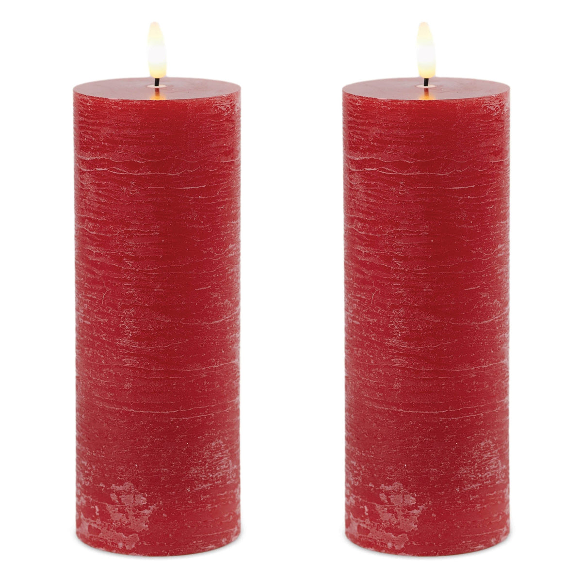 FIA Wick Red Pillar Candle (Set - 2)