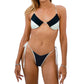 Gigizara - Noir Wave Triangle Bikini Top Monochrome Wave Elegance