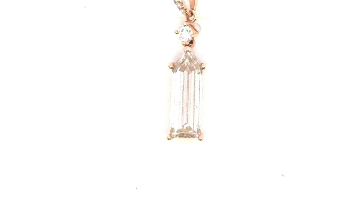 Aamiaa - 1.31 Carat Natural Diamond Emerald Cut Drop Pendant