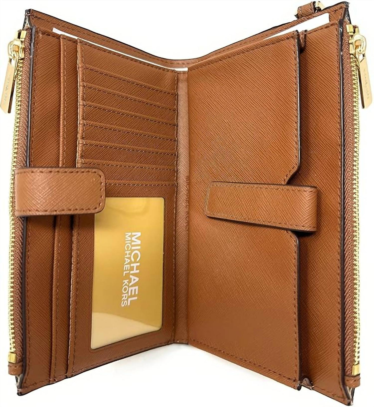 Michael Kors - Women's Jet Set Travel large Double Zip Wristlet Wallet Saffiano Leather