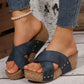 Trendsi - Open Toe Wedge Sandals