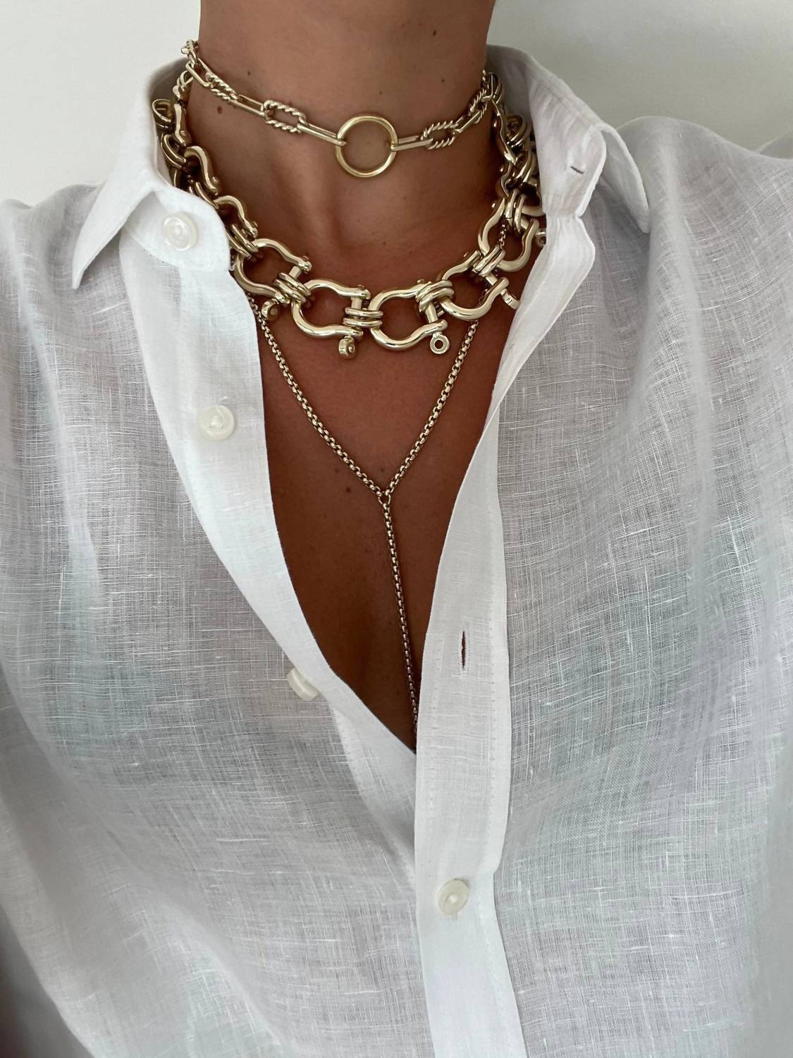 Eklexic - Thin Luciana Box Chain Lariat