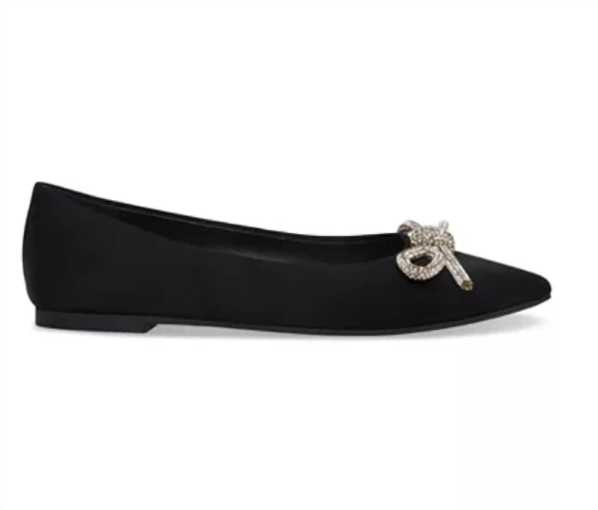 Steve Madden - Women's Pointed Toe Rhinestone Bow Slip On Flat