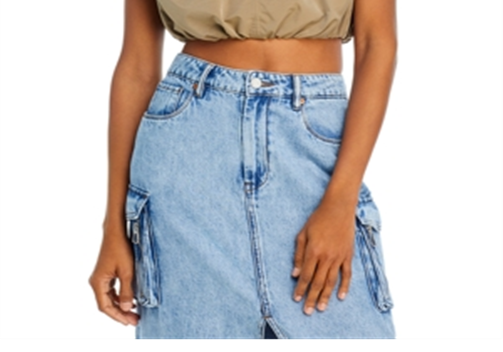 Grey Lab Cropped Balloon Sleeveless Top Khaki