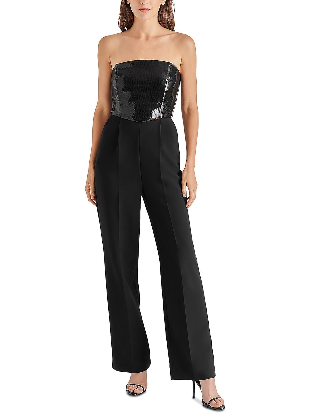 Steve Madden Riki Sequin Bustier Jumpsuit Black Size Small