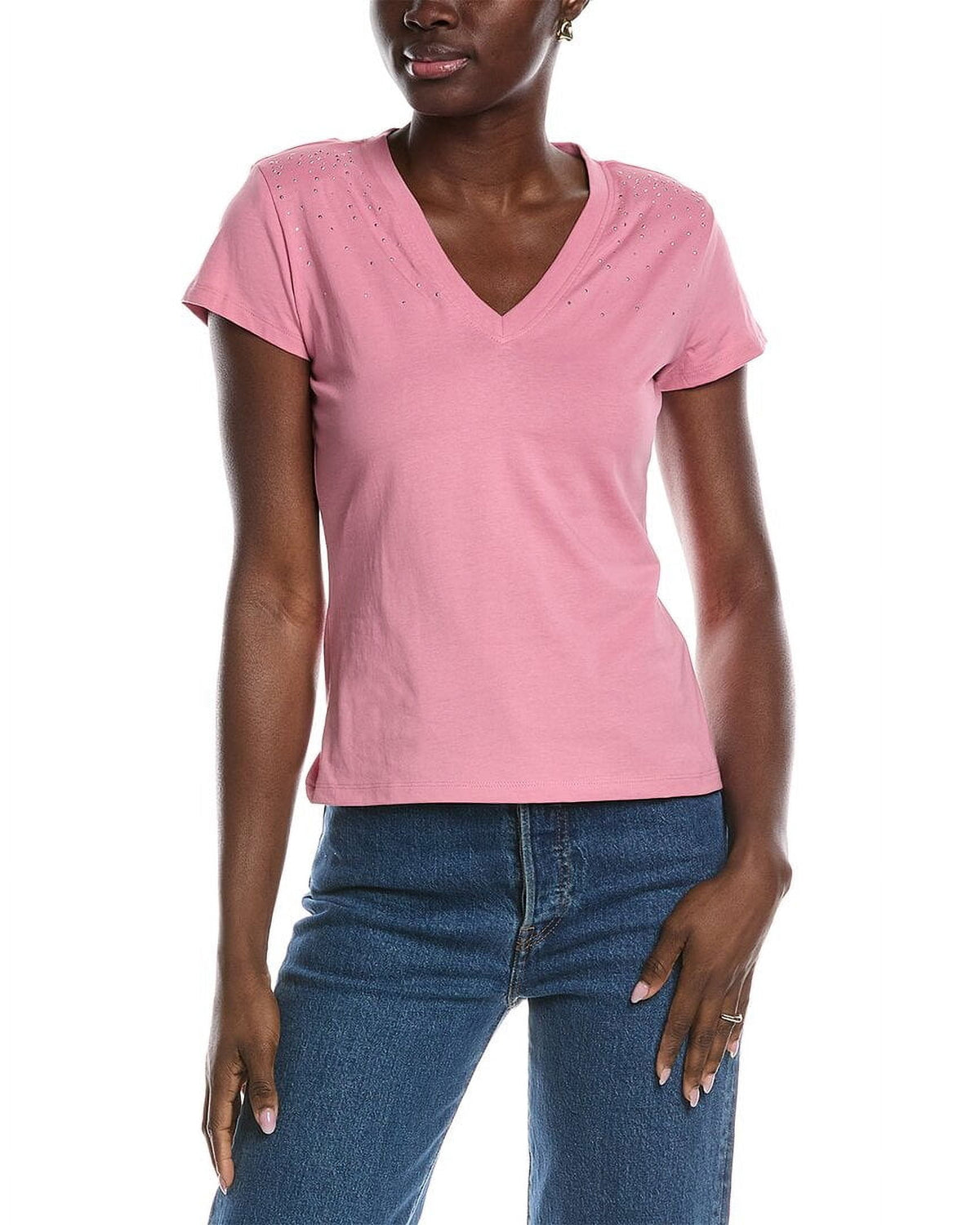 BOSS Womens Hugo Rhinestone T Shirt XS Pink