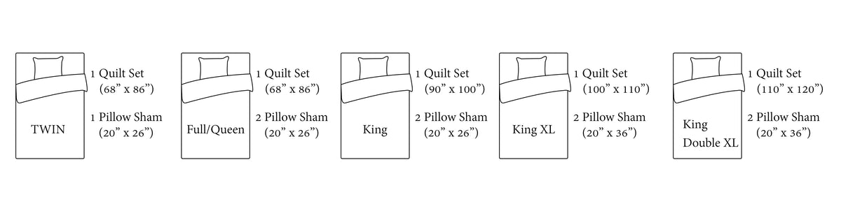 3-Piece Cotton Blend Reversible Quilt Set