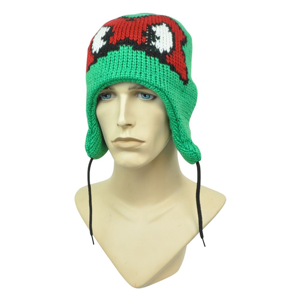 Reversible Mutant Ninja Turtles Raphael Donatello Peruvian Beanie Crochet Kn
