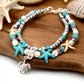 Turquoise Turtle Two Row Anklets
