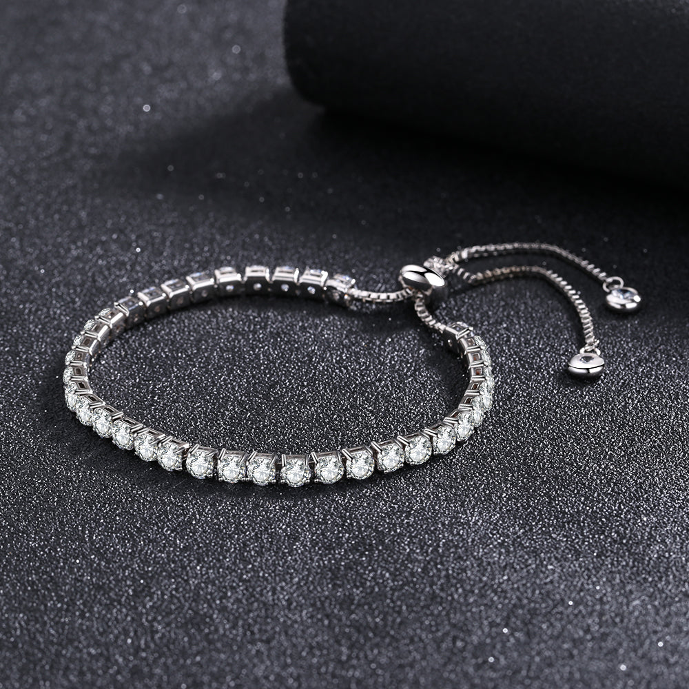 Amy and Annette 14K Gold Adjustable Tennis Bracelet with Simulated Diamonds