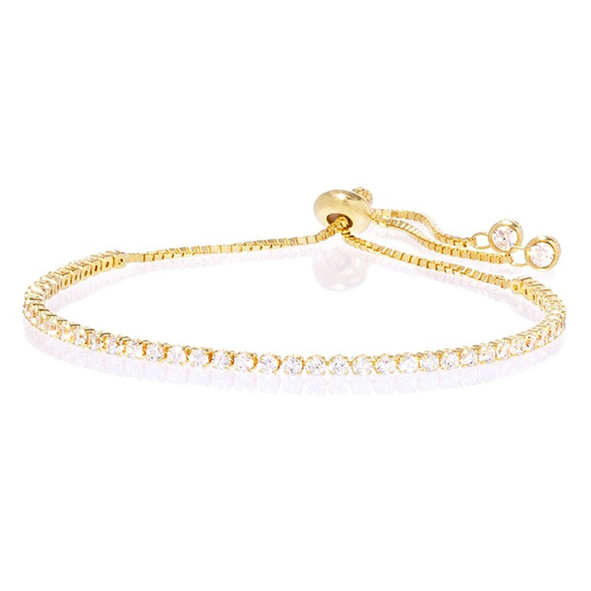 Amy and Annette 14K Gold Adjustable Tennis Bracelet with Simulated Diamonds