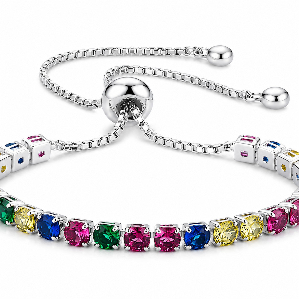 Amy and Annette 14K Gold Adjustable Tennis Bracelet with Simulated Diamonds