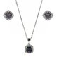 Sterling Silver Mystical Topaz Earring and Necklace Set