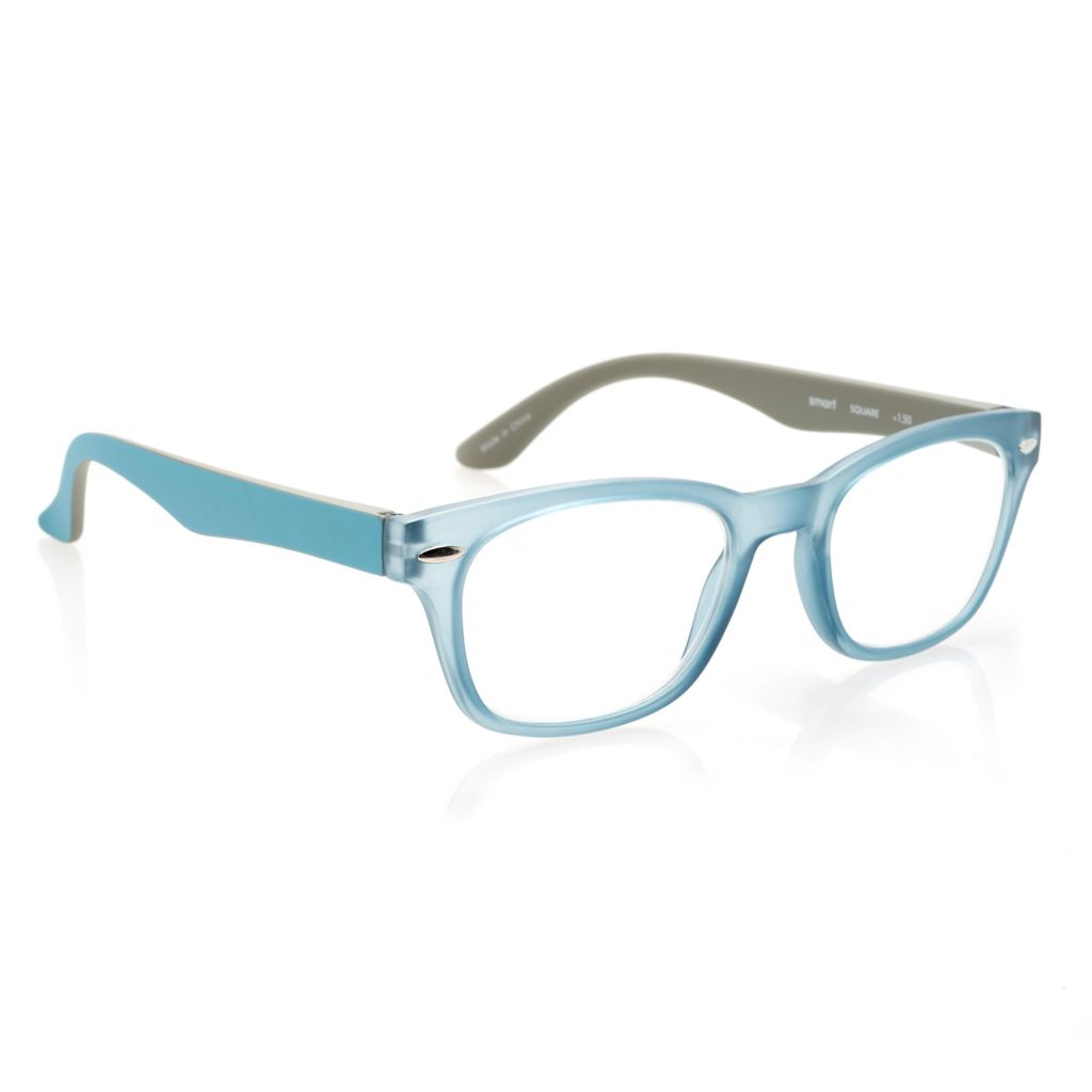 B+D Smart Reader 50mm Square Frame Transparent Glasses w/ Case