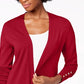Charter Club Women's Open-Front Cardigan Red Size XX-Large