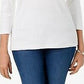 Karen Scott Women's Scoop Neck Top In Regular And  White Size X-Large