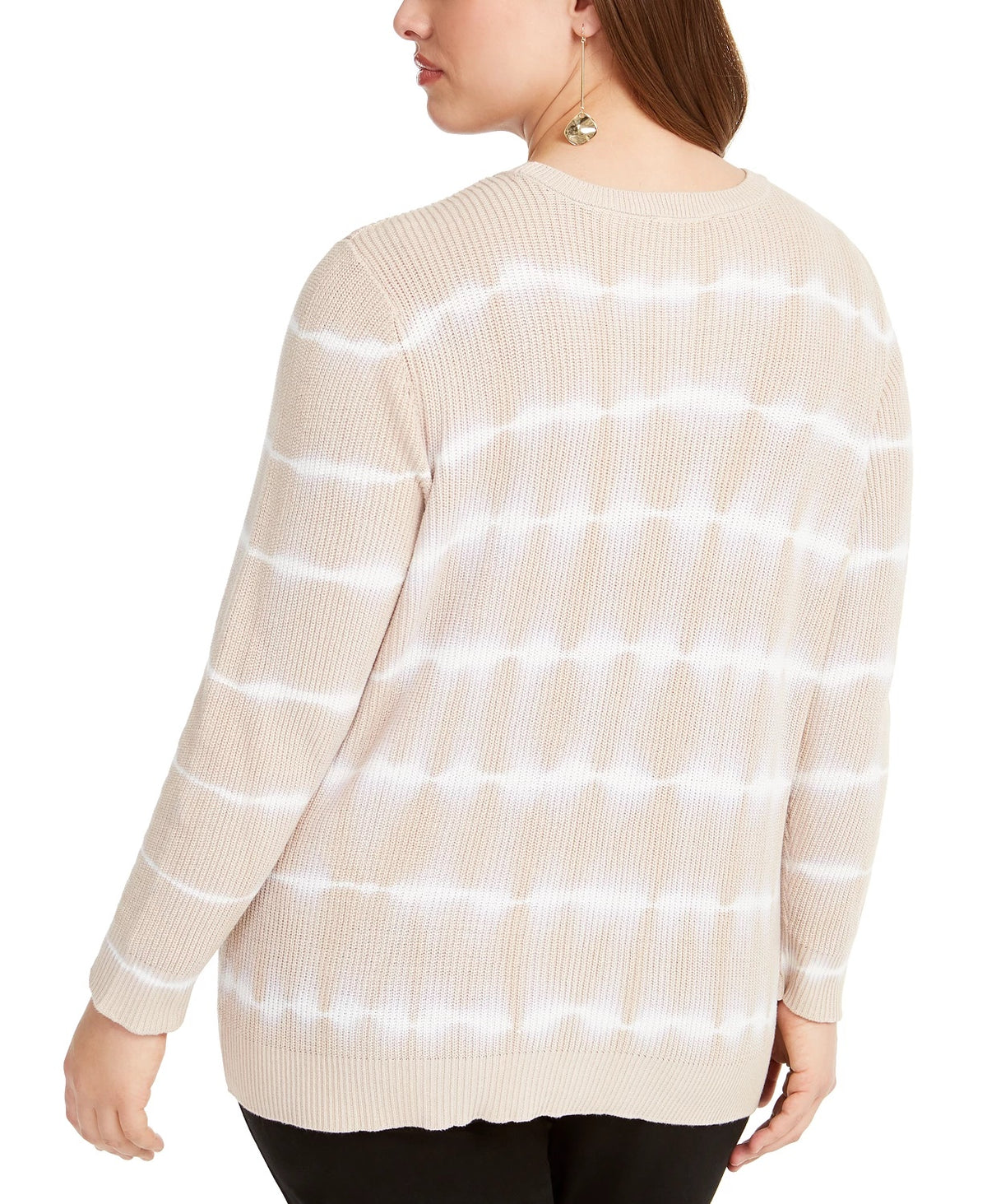 INC International Concepts Women's Plus Size Cotton Tie-Dyed Sweater Brown Size 2X