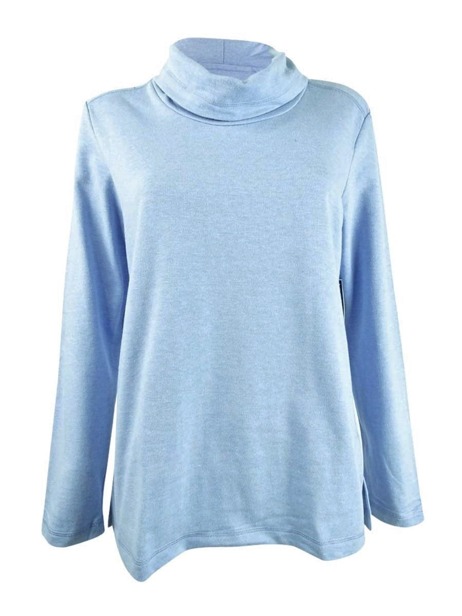 Karen Scott Women's Sport Cowl-Neck Top Navy Size X-Large