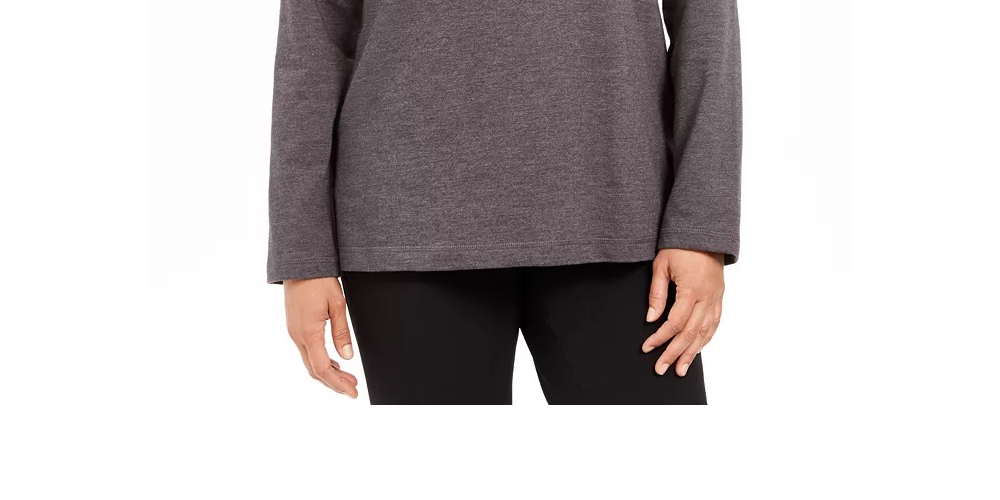 Karen Scott Women's Sport Cowl-Neck Top  Purple Size Small
