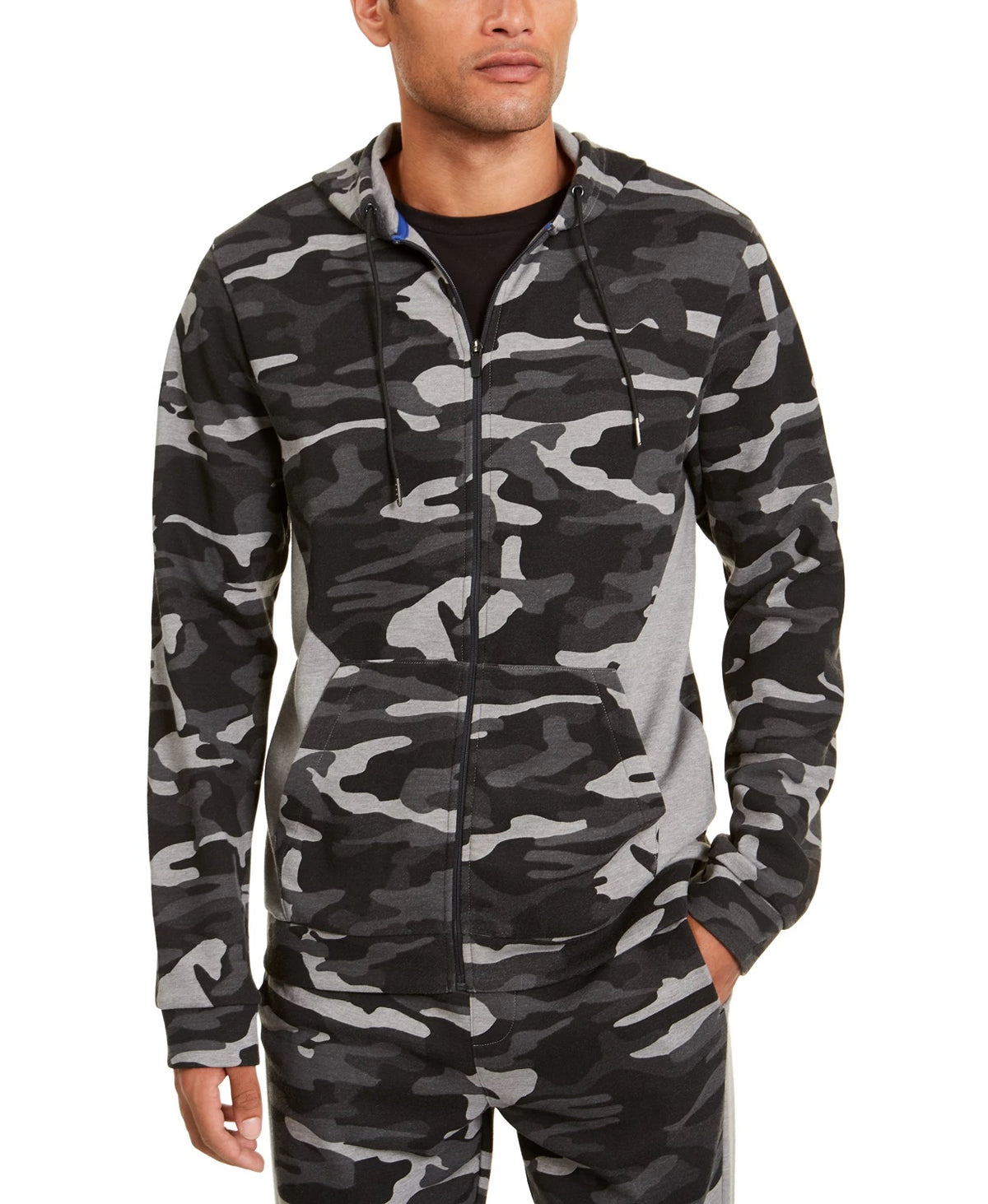 ID Ideology Men's Colorblocked Camo Jacket Black Size Small