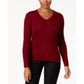 Karen Scott Women's Cotton V Neck Sweater Red Size Medium
