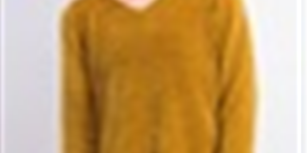 Karen Scott Women's Heather Long Sleeve V Neck Blouse Sweater Gold Size Petite Medium