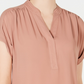 Charter Club Women's Split Neck Top Beige Size Small