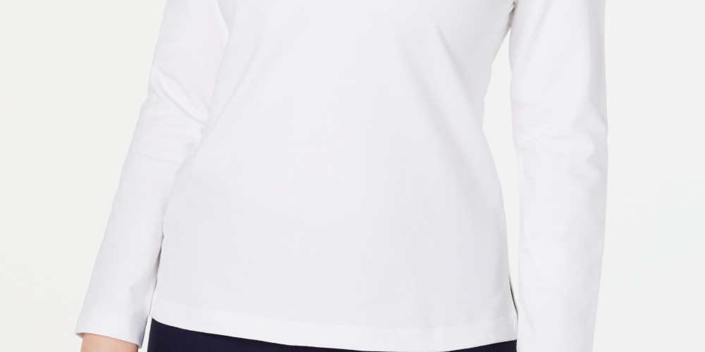Karen Scott Women's Sport Lace-Up Sweatshirt White Size X-Large