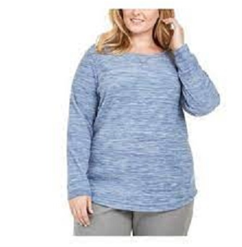 Karen Scott Women's Marled Sweatshirt Navy Size Petite Medium