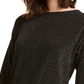 Alfani Women's Metallic Peplum Top Black Size XX-Large