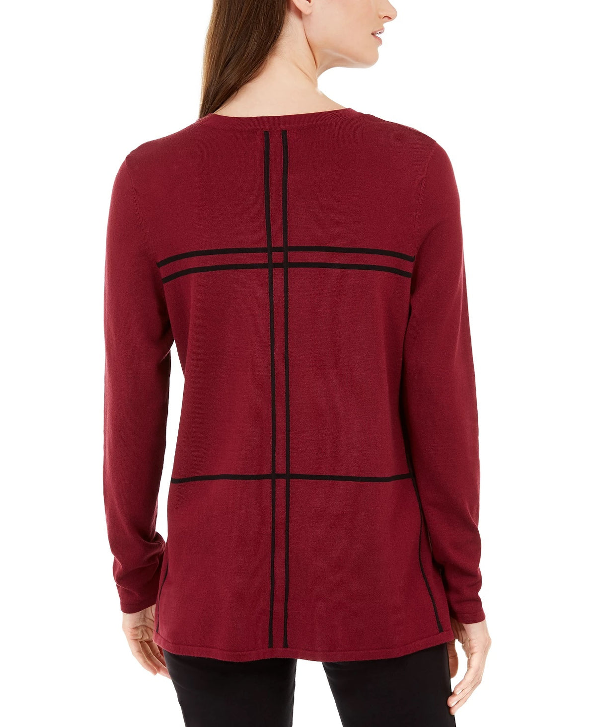 Alfani Men's Grid Pattern Sweater Red Size Large