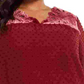 Style & Co Women's Plus Velveteen Eyeles Blouse Red Size 0X