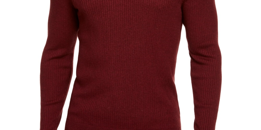 Tasso Elba Men's Cashmere Henley Shirt Wine Size Medium