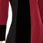 Alfani Women's Asymmetrical Hem Colorblocked Top  Wine Size Petite Small