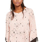 Alfani Women's Petite Printed Pointed-Hem Top  Dark Pink Size Petite