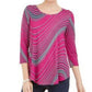 JM Women's Collection Swirl-Print 3/4-Sleeve T-Shirt Medium Red Size Extra Large