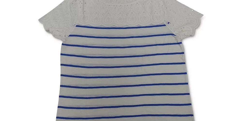 Charter Club Women's Striped T-Shirt  Blue Size XX-Large