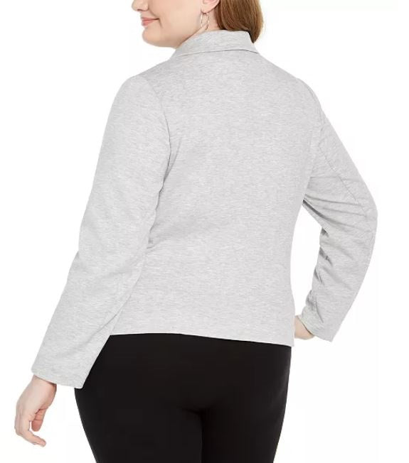 Bar III Women's Trendy Plus Size Ponte-Knit Moto Jacket Gray Size 2X