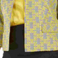 Kasper Women's Printed Blazer Jacket Yellow Size 16 W