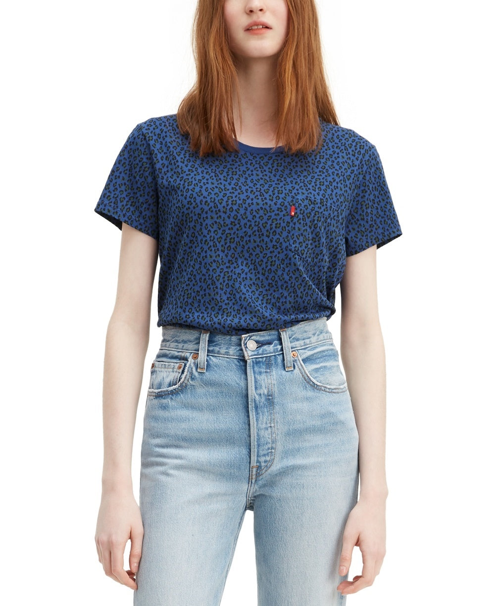 Levi's Women's Cotton Printed Perfect T-Shirt Navy Size XX-Large