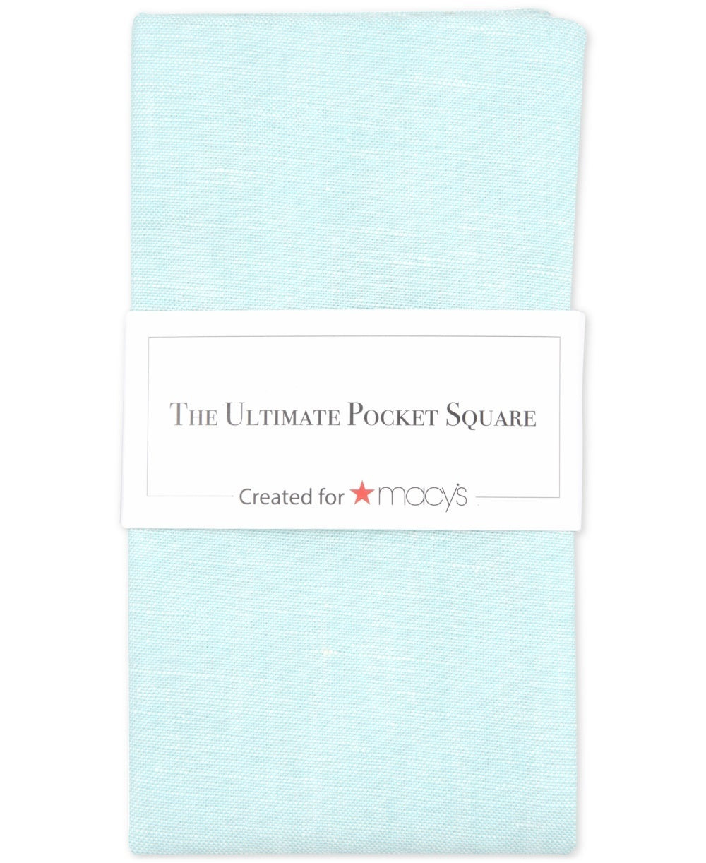 Four In Hand Men's Jetty Solid Pocket Square Blue Size Regular