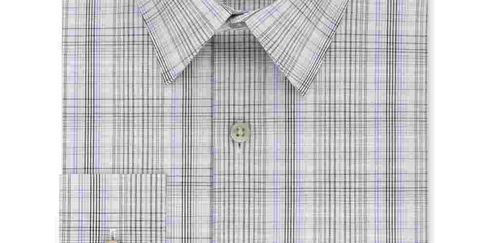 Calvin Klein Men's Plaid Collared Work Dress Shirt -Beige Size 15.5X34-35