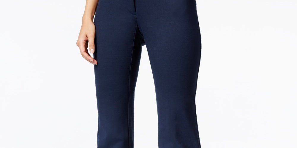 Alfani Women's Wide Leg Trousers Stretch Dress Pants Blue Size 8